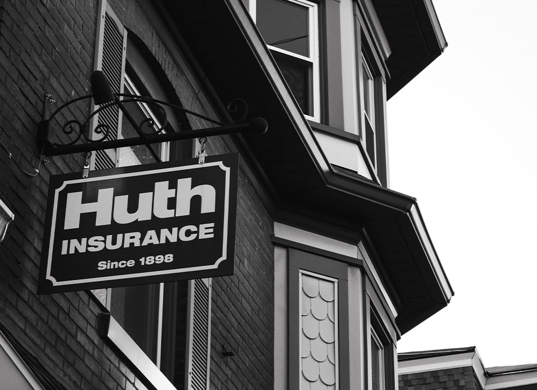 About Our Agency - Black and White Photo of the Huth Insurance Office in Nazareth, PA